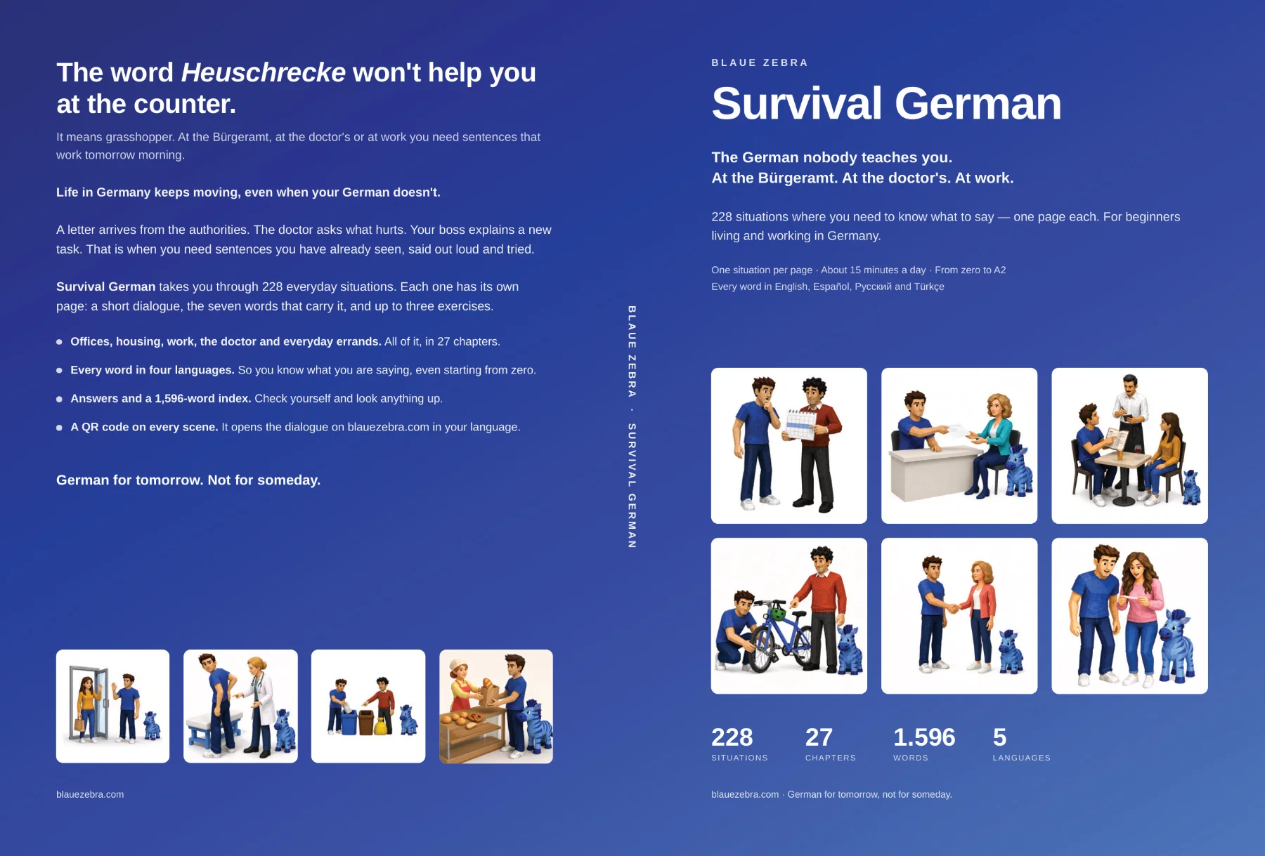 Complete Survival German softcover design: back cover, spine and front cover